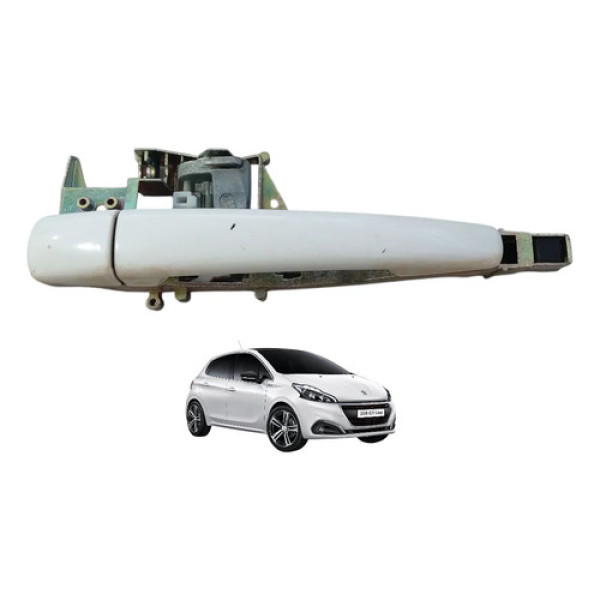 Maçaneta Externa Traseira Direita Peugeot 208 2013 A 2019 Branco Traseira