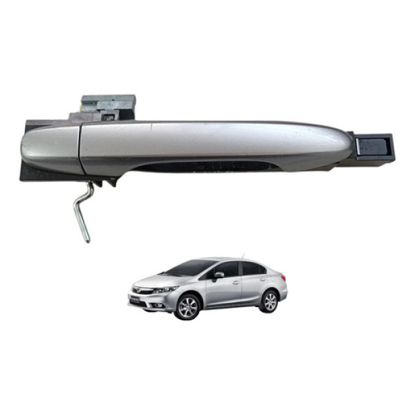 Maçaneta Externa Traseira Direita Honda Civic G9 2012 A 2016 Prateado Traseira