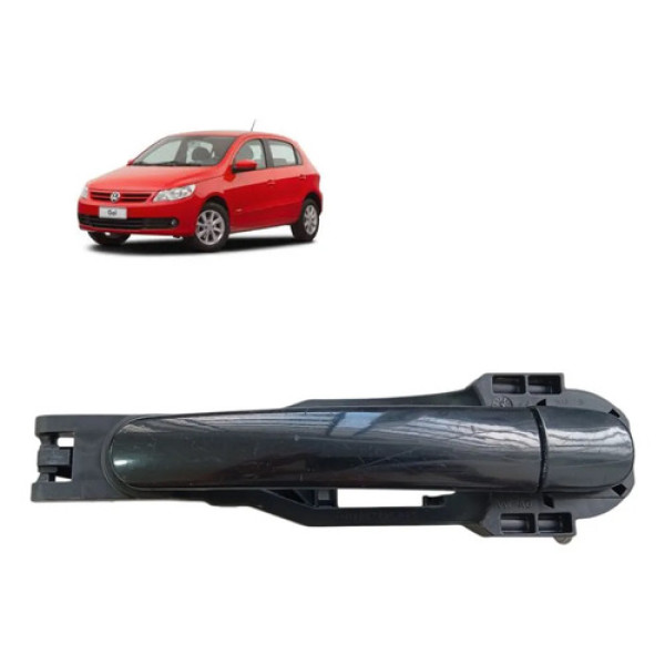Maçaneta Externa Traseira Esquerda Vw Gol G5 2008 A 2012 Preto Dianteira