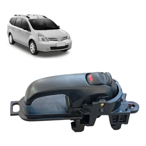 Maçaneta Interna Esquerda Nissan Livina 2009 A 2014 Preto Dianteira/traseira