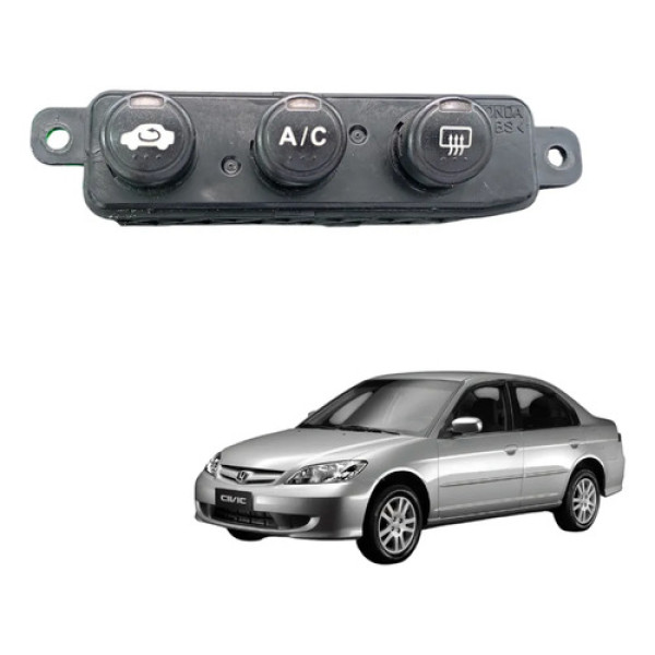Comando Botão Ar Condicionado Honda Civic 2001 A 2006 Preto
