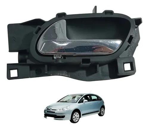 Maçaneta Interna Esquerda Citroen C4 2004 A 2012 Original Prata Cromado Dianteira/traseira