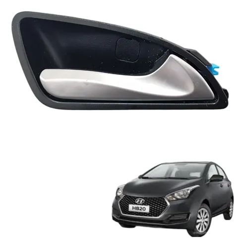 Maçaneta Interna Dianteira Traseira Hyundai Hb20 2012 A 2019 Cinza Claro Dianteira/traseira