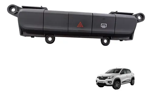 Botão Pisca Alerta Renault Kwid 2017 A 2021 Original Preto Preto