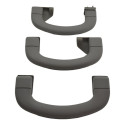 Kit Com 3 Puxador Alça Teto Pqp Fiat Bravo 2013 Original Cinza-escuro