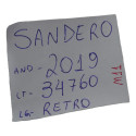 Espelho Retrovisor Interno Sandero 2019 Logan Origina
