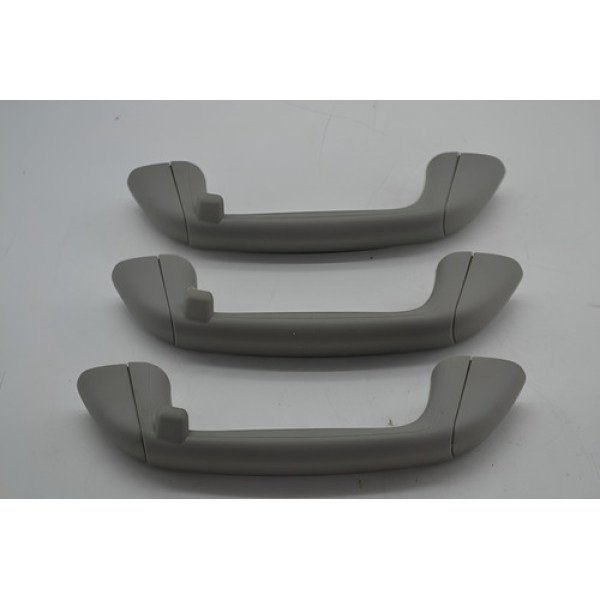 Kit 3 Puxador Alça Teto Pqp Toyota Etios 2018 Original Cinza-escuro