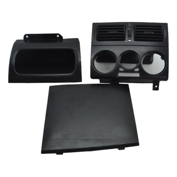Kit Moldura Acabamento Central Painel Siena 2010 Original Preto