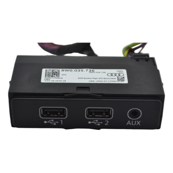 Entrada Conector Duplo Usb Auxiliar Console A4 2018 Original
