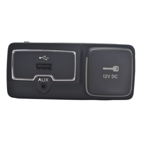 Moldura Com Tomada 12v Usb Auxiliar Jeep Renegade 2016 Orig Preto