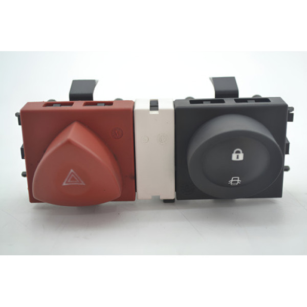 Botão Pisca Alerta Trava Painel Renault Megane 2008 Original Vermelho
