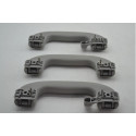 Kit 3 Puxador Alça Teto Pqp Chevrolet Agile 2010 Original Cinza