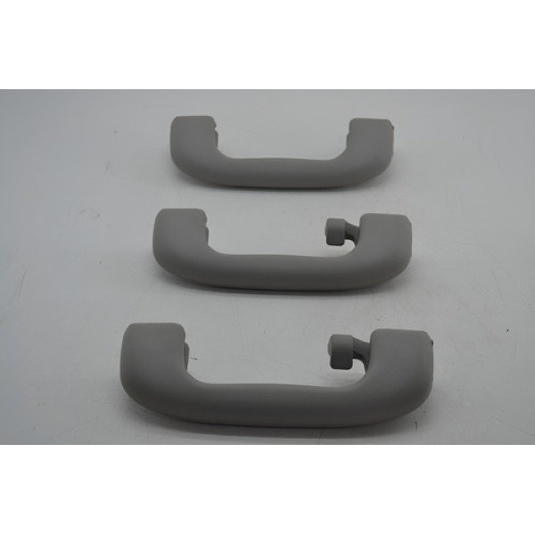 Kit 3 Puxador Alça Teto Pqp Chevrolet Agile 2010 Original Cinza
