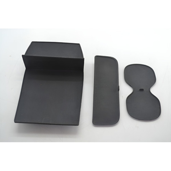 Kit Tapete Porta Copos Borracha Console Volvo Xc70 Original Preto