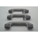 Kit Com 3 Puxador Alça Teto Pqp Chevrolet Agile 2010 Origina Cinza-escuro