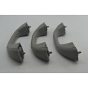 Kit 3 Puxador Alça Pqp Teto Renault Sandero 2008 Original Cinza