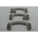 Kit Com 3 Puxador Alça Teto Pqp Fiat Bravo 2013 Original Cinza-escuro