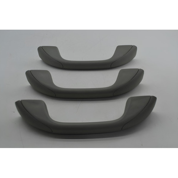 Kit 3 Puxador Alça Pqp Teto Renault Sandero 2008 Original Cinza