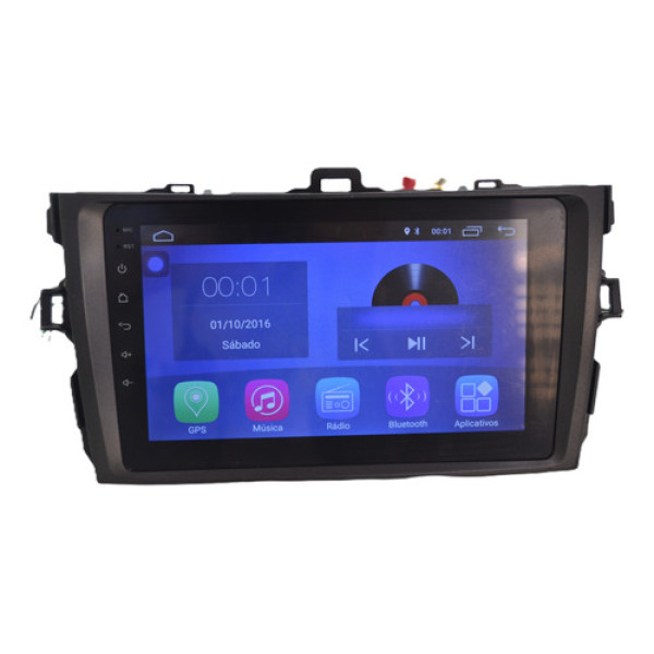 Tela Central Multimidia Painel Shutt Corolla 2014 C/moldura Preto