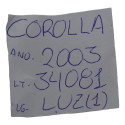 Luz Cortesia Dianteira Interna Teto Corolla 2003 Original