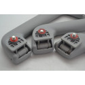 Kit Com 3 Puxador Alça Teto Pqp Tiggo 3x 2022 Original Cinza-escuro