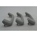 Kit Com 3 Puxador Alça Teto Pqp Mitsubishi Lancer 2011 Orig Cinza-escuro