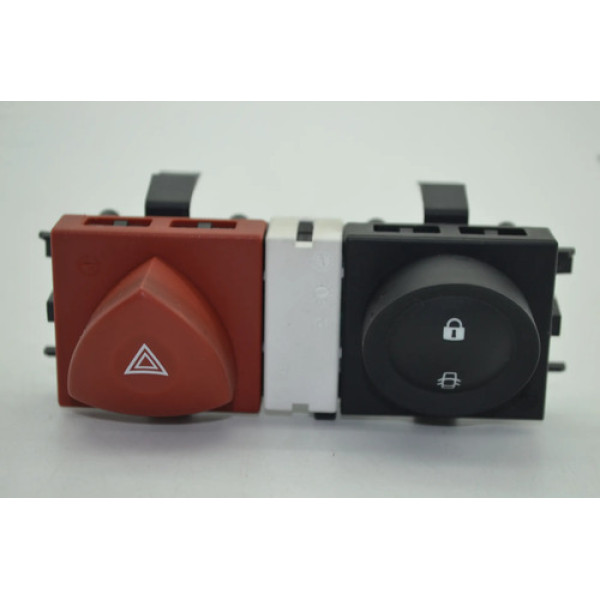 Botão Trava Pisca Alerta Renault Megane 2001-2011 Original Vermelho