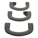 Kit Com 3 Puxador Alça Teto Pqp Fiat Bravo 2013 Original Cinza-escuro