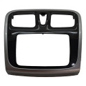 Moldura Central Painel Renault Sandero 2019 Logan Original Black Piano/cinza