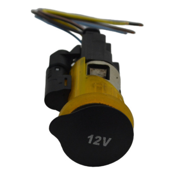 Tomada Energia 12v C/tampa Painel Megane 2010 Original Preto