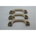 Kit 3 Puxador Alça Teto Pqp Volkswagen Jetta 2013 Original Bege