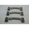Kit 3 Puxador Pqp Alça Teto Com Cabide Citroen C4 Original Cinza