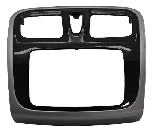 Moldura Central Painel Renault Sandero 2019 Logan Original Black Piano/cinza