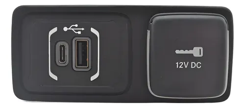 Moldura Com Tomada 12v Usb Tipo C Renegade 2022 Original Preto