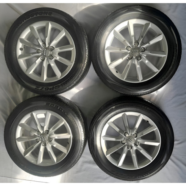 Jogo Roda Audi Q3 Aro 17 C Pneus 2014 A 2023 Detalhes Arranh Prateado