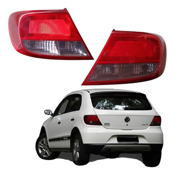 Par Lanterna Traseira Vw Gol G5 2008 2012 Ambos Lados Vermelha