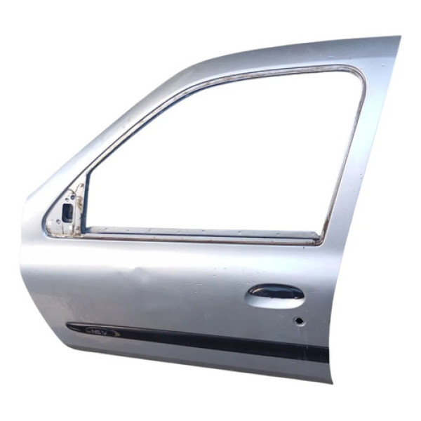 Porta Dianteira Esquerda Motorista Renault Clio 2006 2010 Dianteira Esquerda Prata