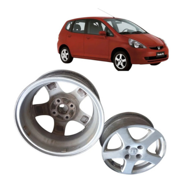 Roda Avulsa Aro Liga Leve 14 4x100 Honda Fit 2006 2011 Prateado