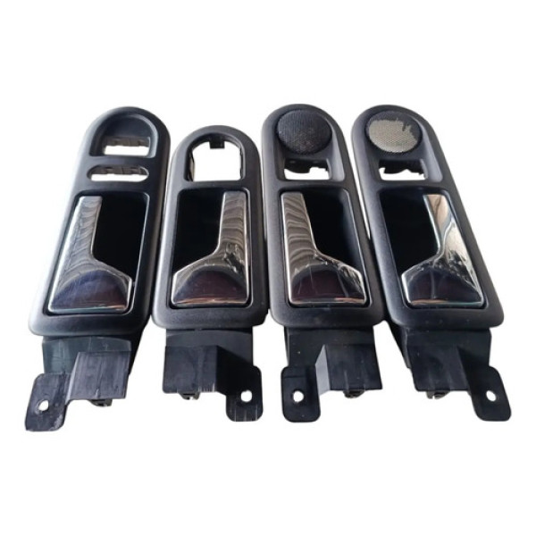 Kit 4 Maçanetas Internas Vw Bora  Golf  1999 2010 Cromado E Preto Dianteira