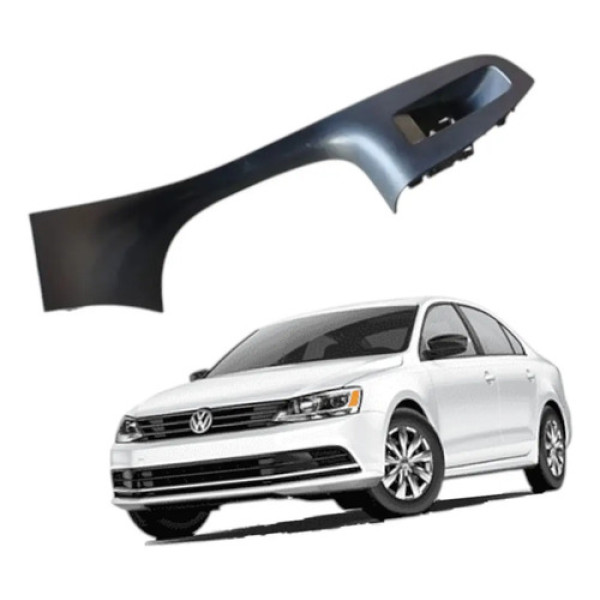 Moldura Comando Vidro Traseiro Direito Vw Jetta 2011  2017 Preto