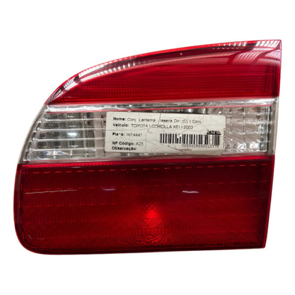 Lanterna Traseira Direito Porta Malas Corolla 2002 Direito Vermelho